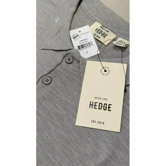 NWT Never Lose HEDGE Men's Long Sleeve Cotton Shirt Grey Size S (MSRP $55) - Picture 3 of 4